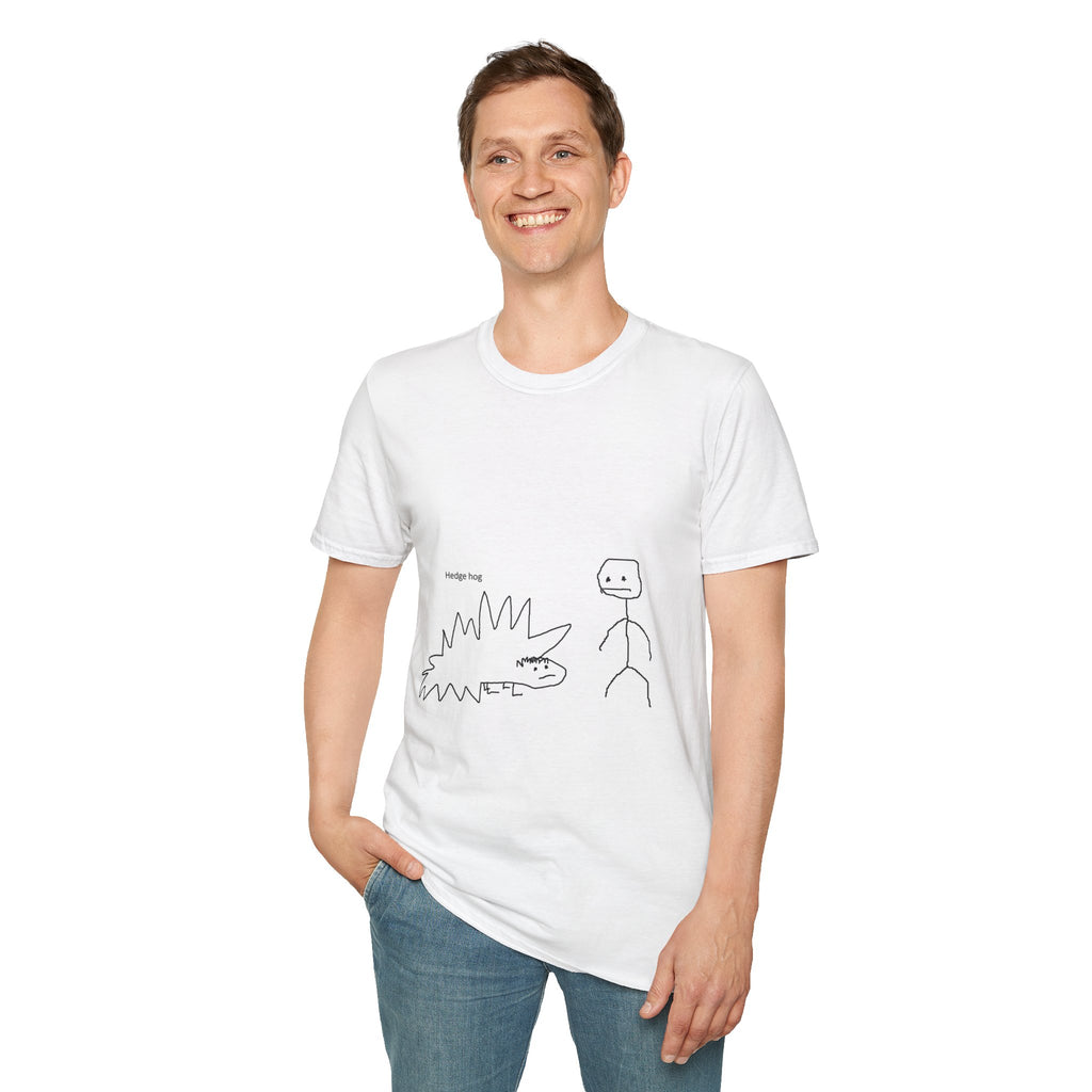 Hedge Hog T-Shirt — Minimalist Doodle Funny Animal Tee