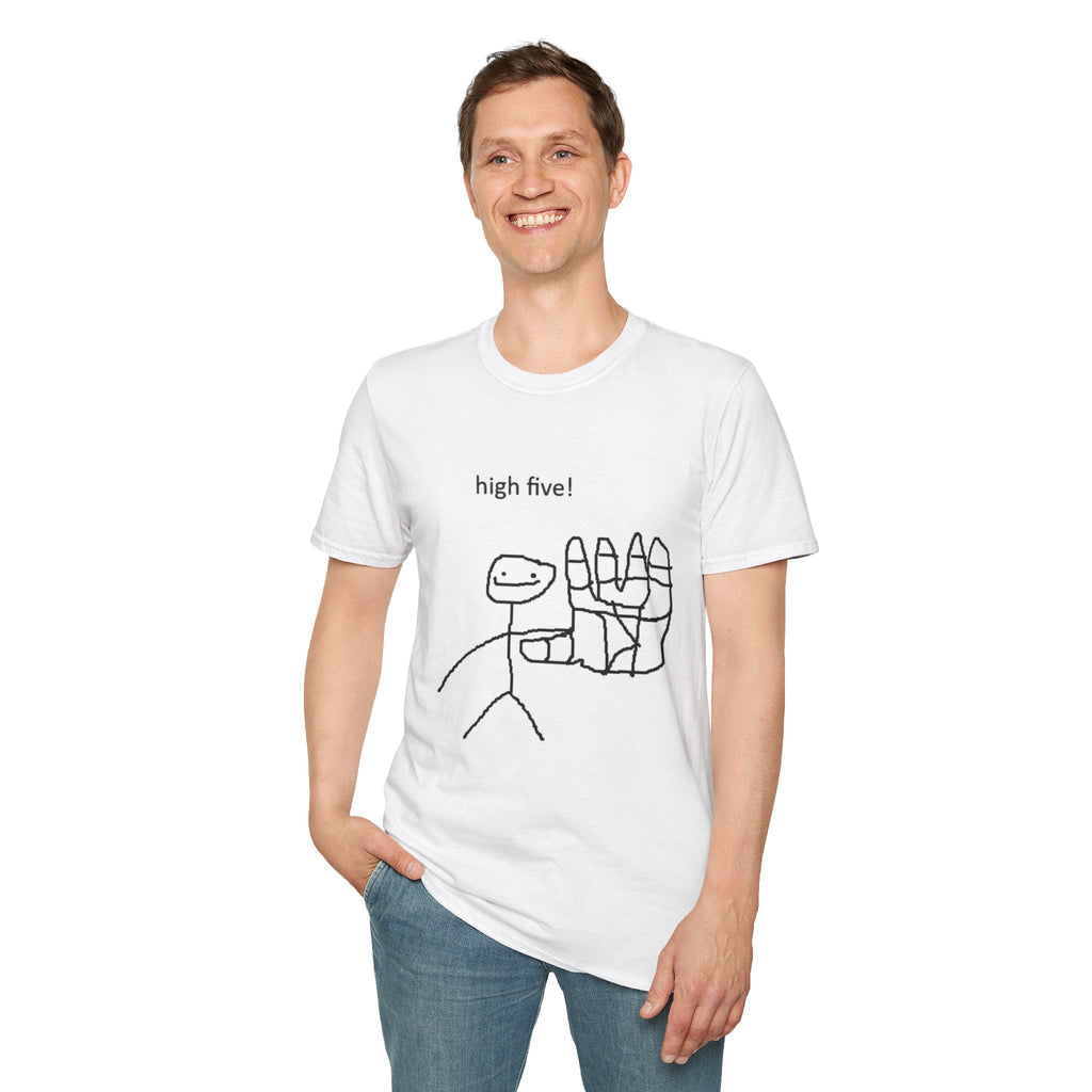 High Five! Funny Doodle T‑Shirt — Hand-Drawn Cartoon Graphic Tee