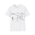 Funny Muscle Flex T-Shirt – 'My Muscles Are Bigger! Silence!!!' Stick Figure Gym Tee