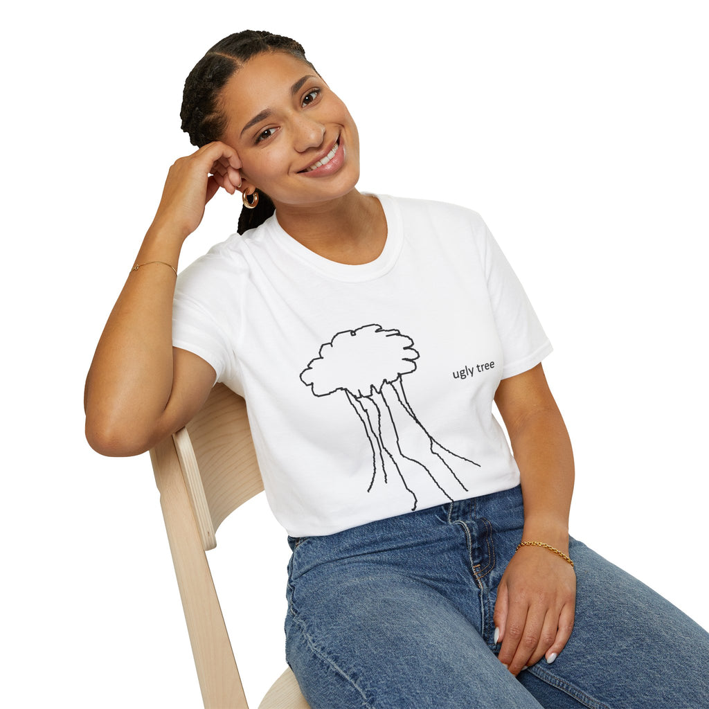 Ugly Tree Graphic T-Shirt — Minimalist Cute Tree Illustration