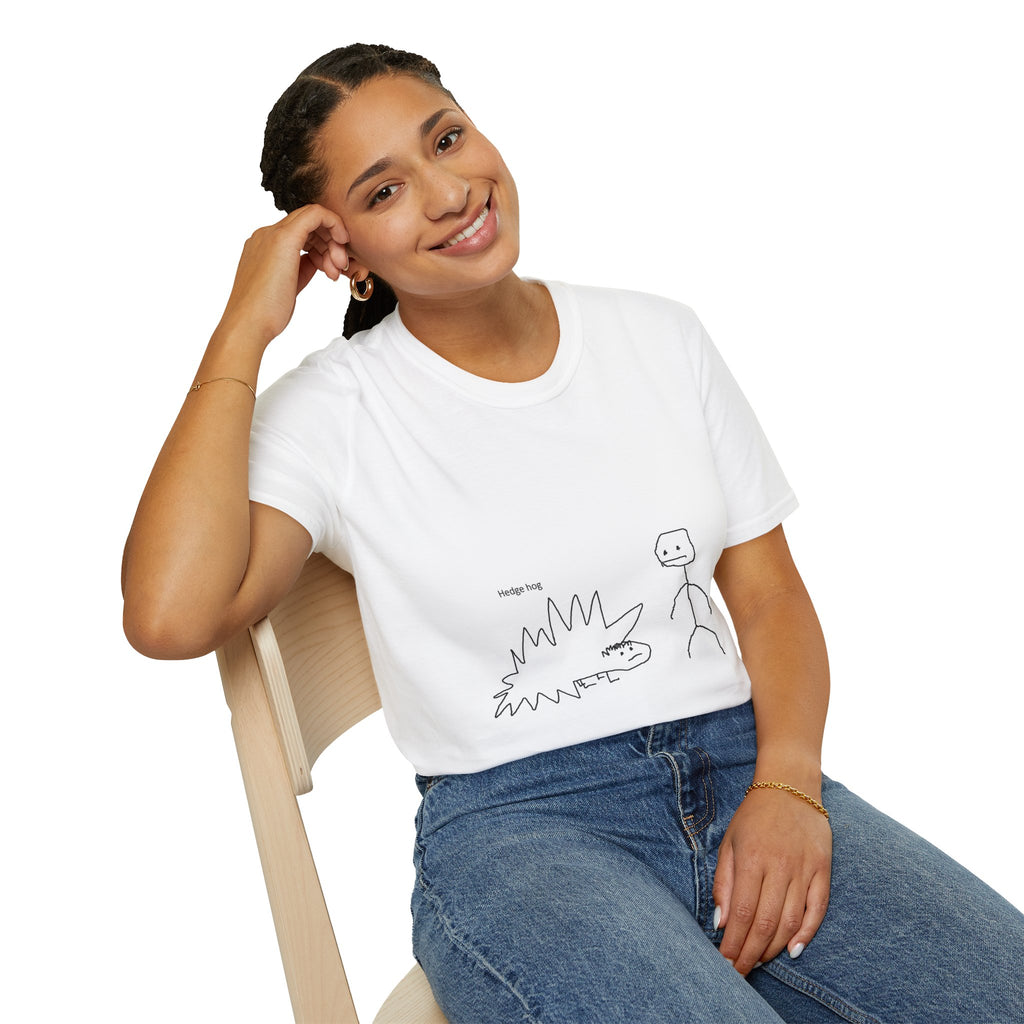 Hedge Hog T-Shirt — Minimalist Doodle Funny Animal Tee