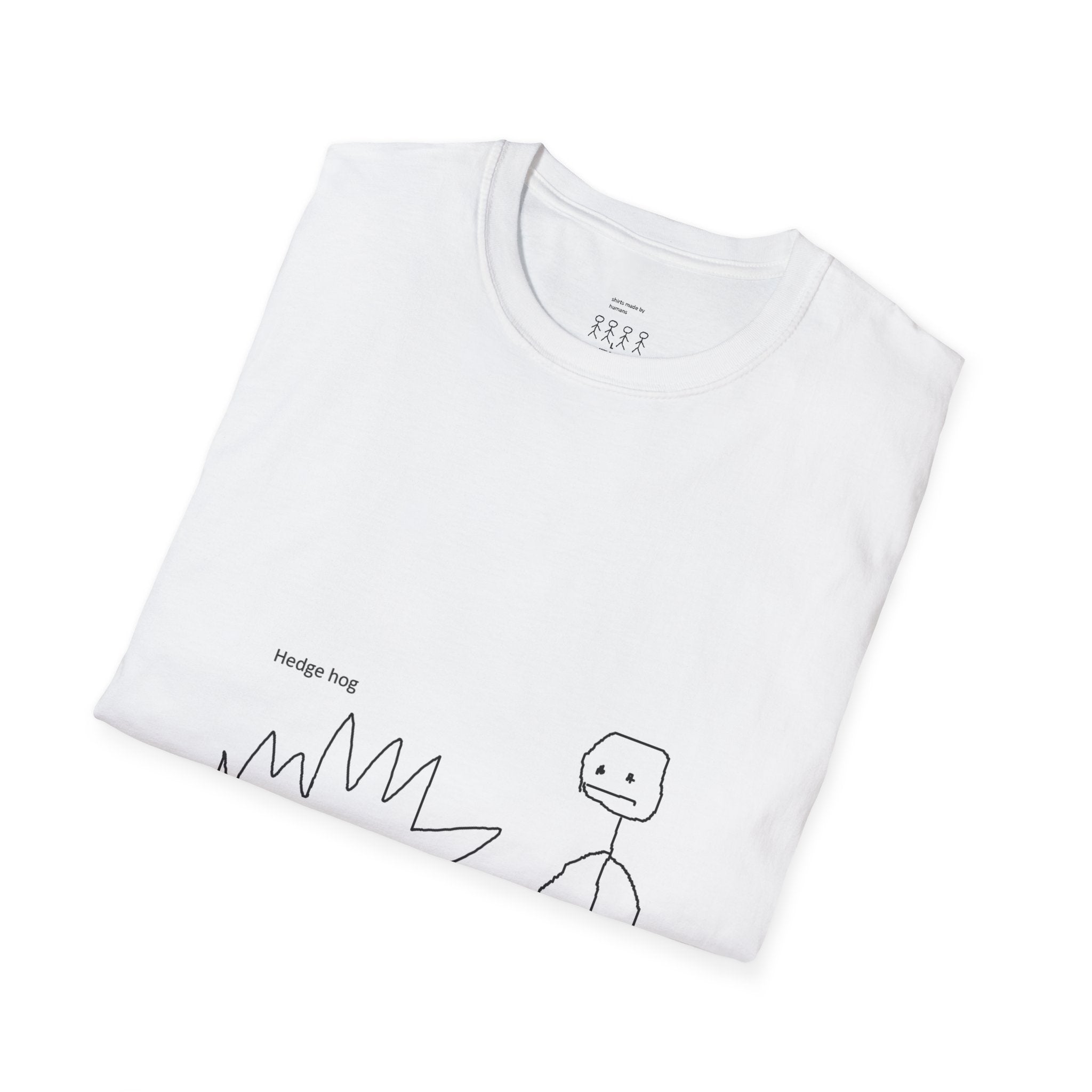 Hedge Hog T-Shirt — Minimalist Doodle Funny Animal Tee