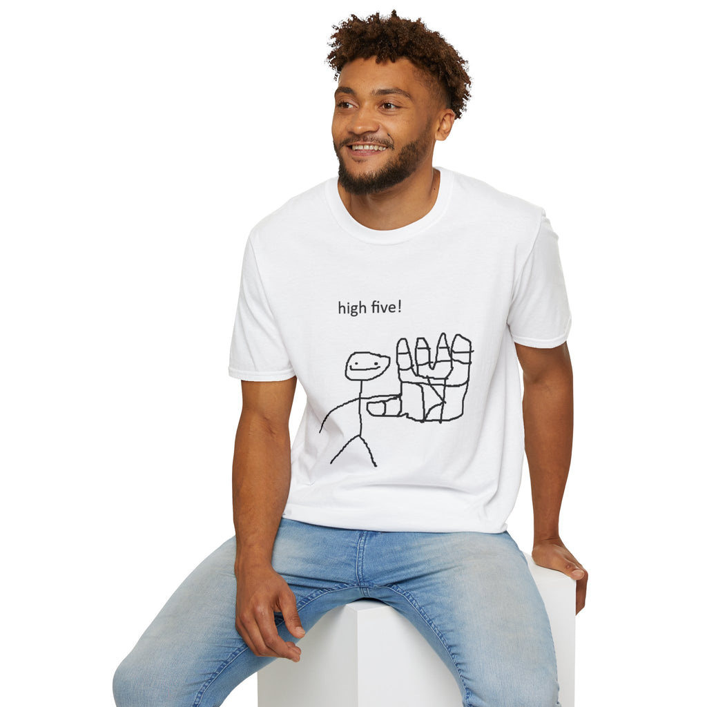 High Five! Funny Doodle T‑Shirt — Hand-Drawn Cartoon Graphic Tee