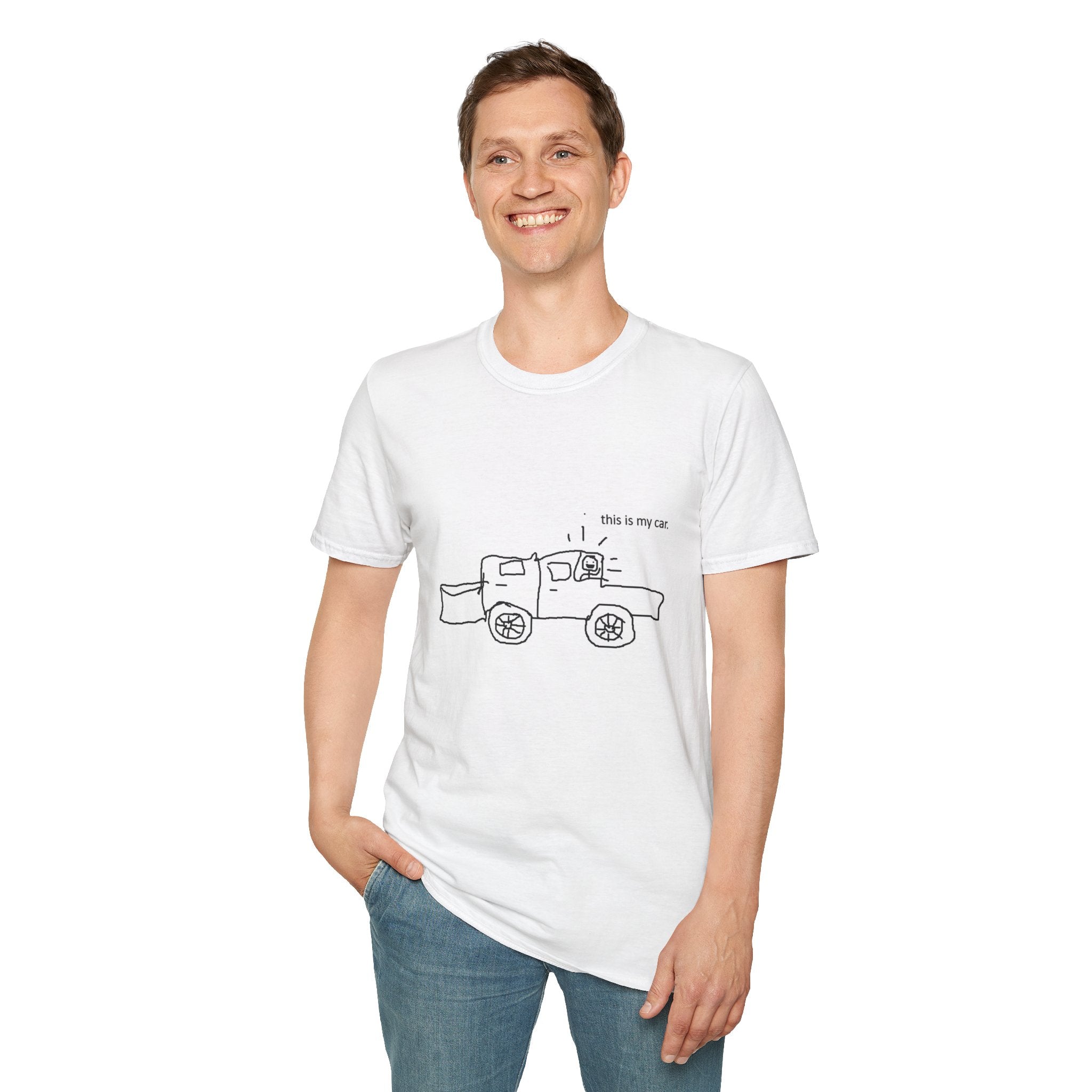 Truck Sketch T-Shirt — 'this is my car.' Minimalist Vintage Pickup Tee