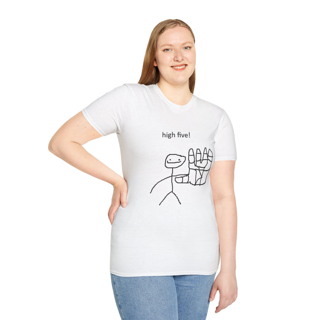 High Five! Funny Doodle T‑Shirt — Hand-Drawn Cartoon Graphic Tee