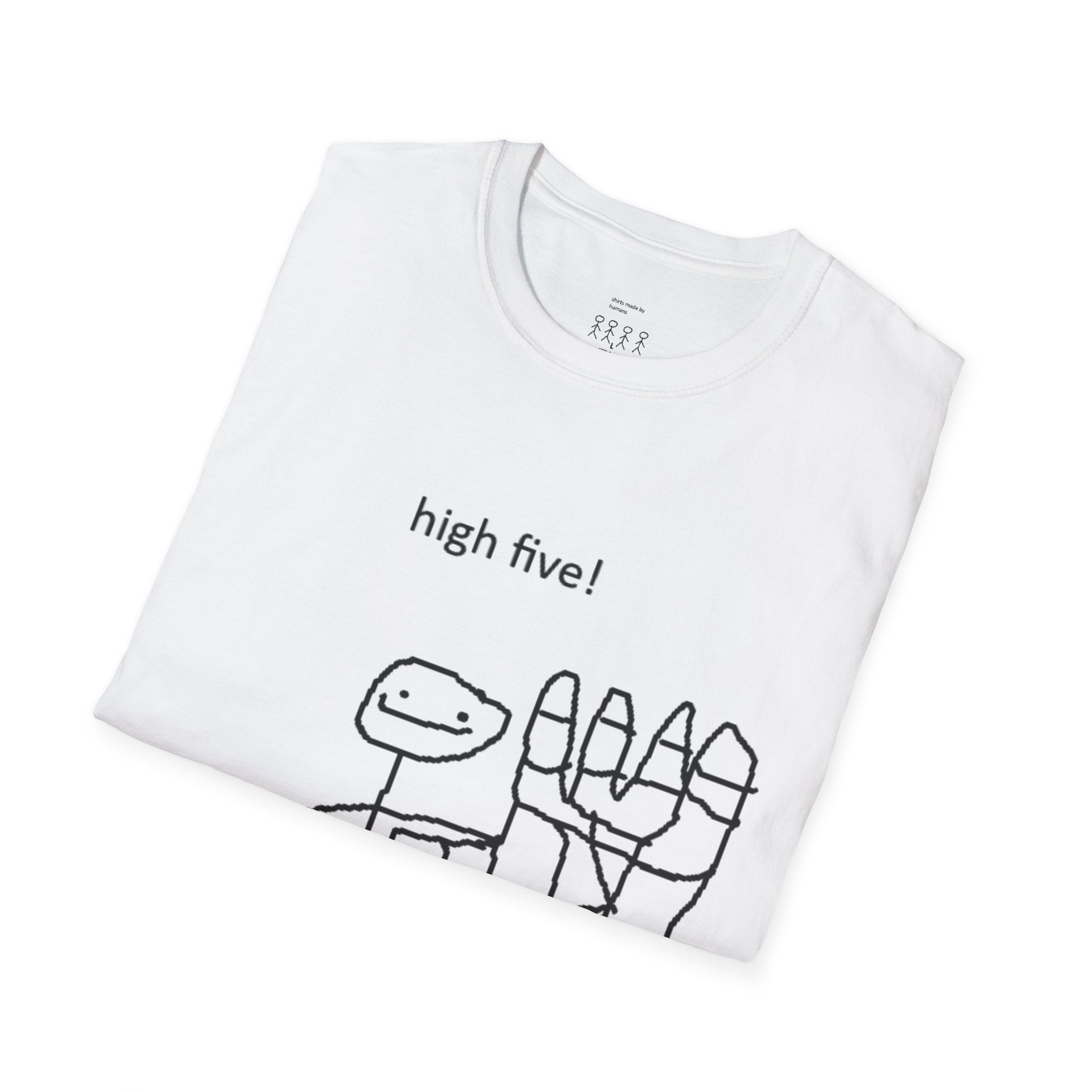 High Five! Funny Doodle T‑Shirt — Hand-Drawn Cartoon Graphic Tee