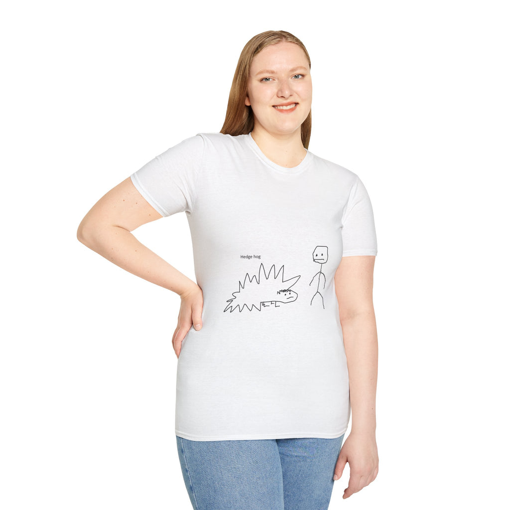 Hedge Hog T-Shirt — Minimalist Doodle Funny Animal Tee